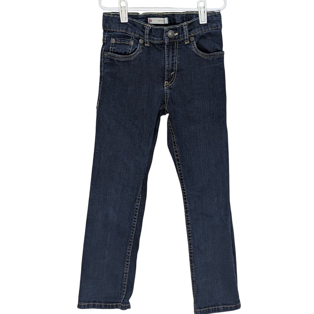 Levi's Dark Blue Wash 511 Slim Straight Leg Clasp Close 5-Pocket Jeans Size 7